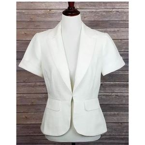 Trina Turk Short Sleeve White Blazer Sz 2